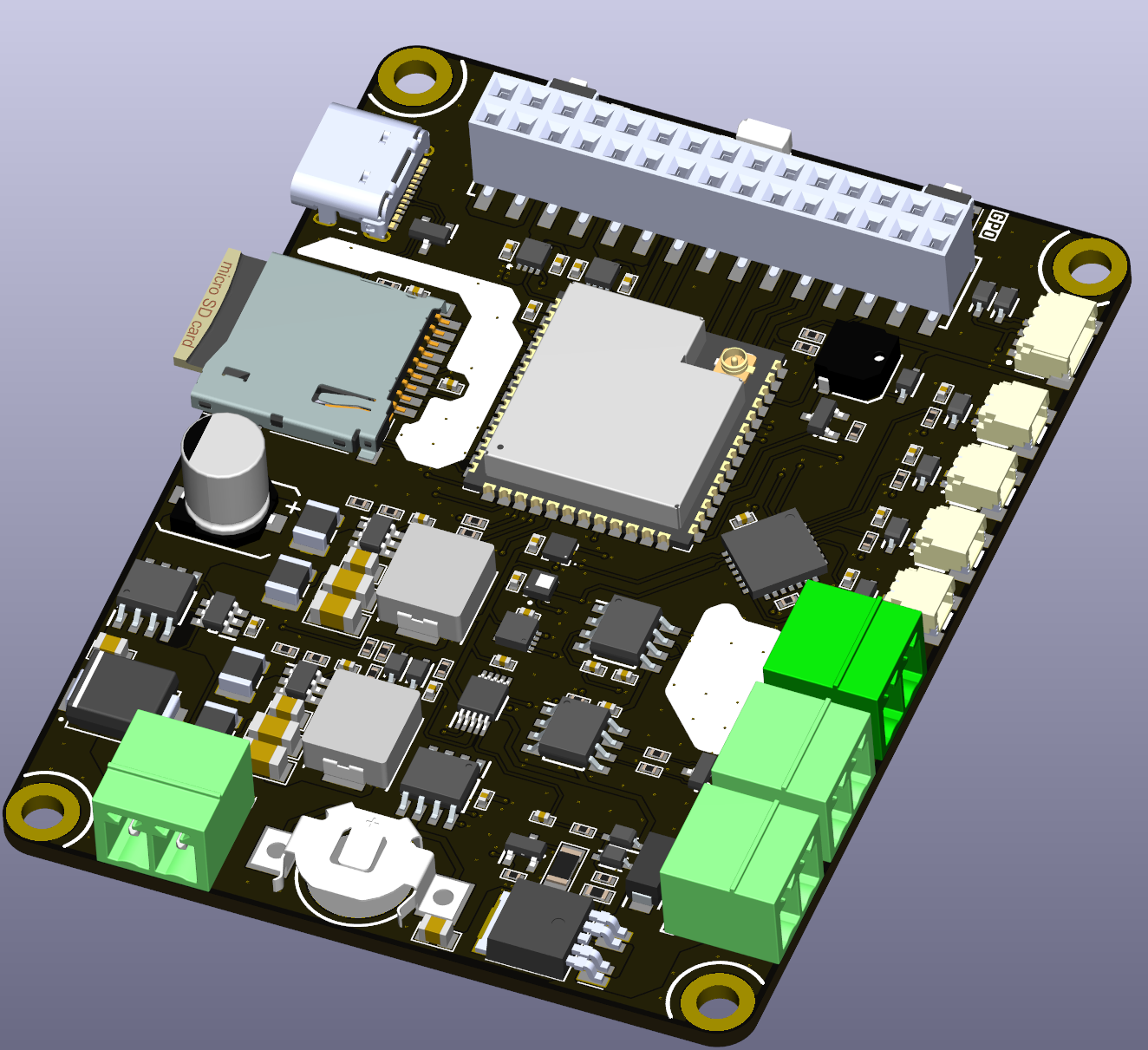 Render 3D de la PCB